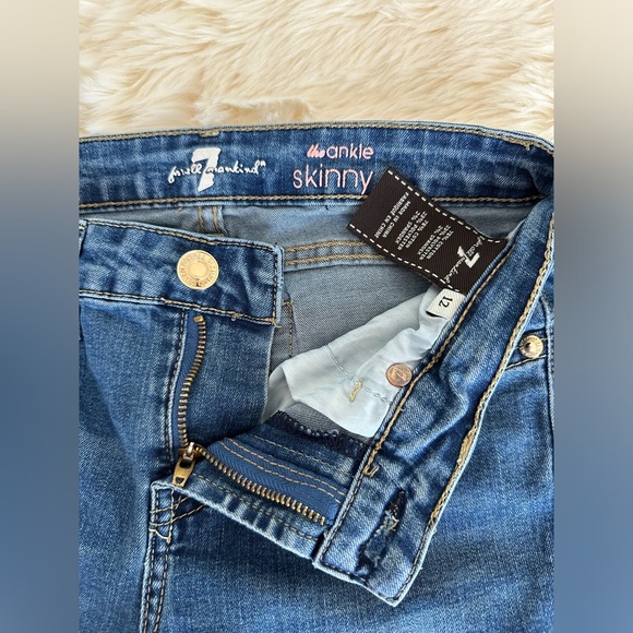 EUC- 7 For All Mankind - Girls The Ankle Skinny Denin - SZ 12 - Picture 4 of 14